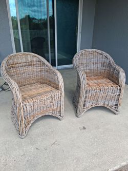 2 Outdoor Wicker Chairs