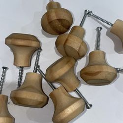 12 Wood Knobs For Dresser 