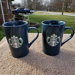 New Starbucks Glass Coffee Mugs X2