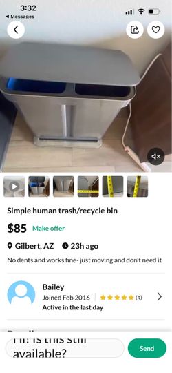 Simple Human trash/recycle bin