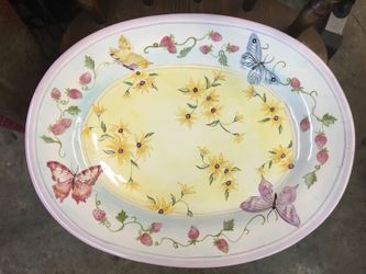 Vintage Zrike hand painted 19” Porcelain Platter