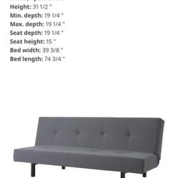Ikea Folding Couch In Black' Brand New 