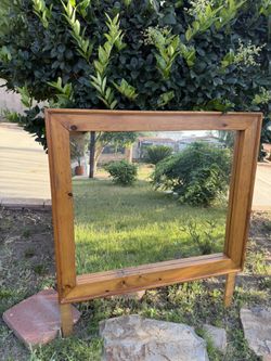 Come get me!! Rustic Solid Wood Framed Mirror (Read Description)