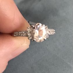 Zambezia Morganite & White  Topaz Ring