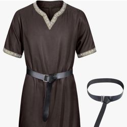 XXL Mens Medieval Costume Viking Pirate Tunic Knight Warrior Renaissance