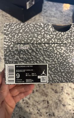 Cardinal Retro 3 Size 9 Men’s 