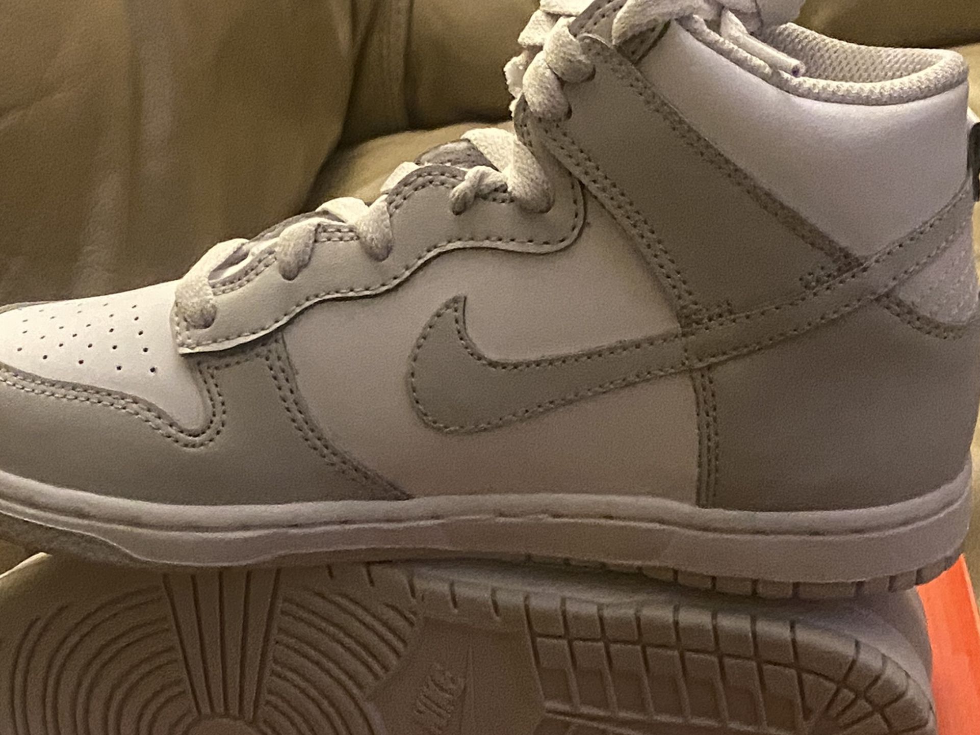 Nike Dunk High Retro White Vast Grey (ps) Size 2y