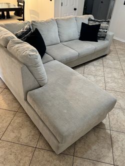 Beige Fabric Sectional Sofa