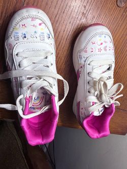 Reebok Girls Sneakers White Pink Graphic Print