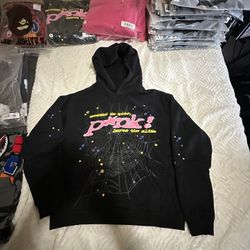 Black/Pink Sp5der Hoodie
