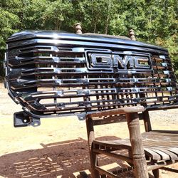 2023 And 2024 GMC Sierra Front Black Chrome Grill With Emblem And Camera
