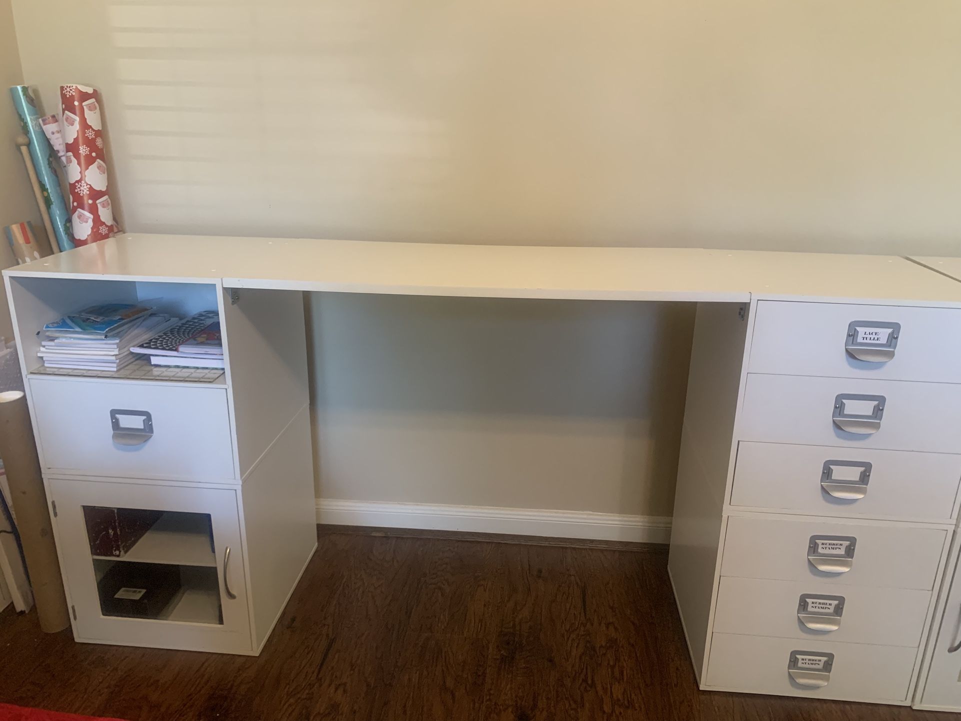 Two White Craft Tables