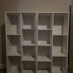 (2) 7 Cube Book Shelves