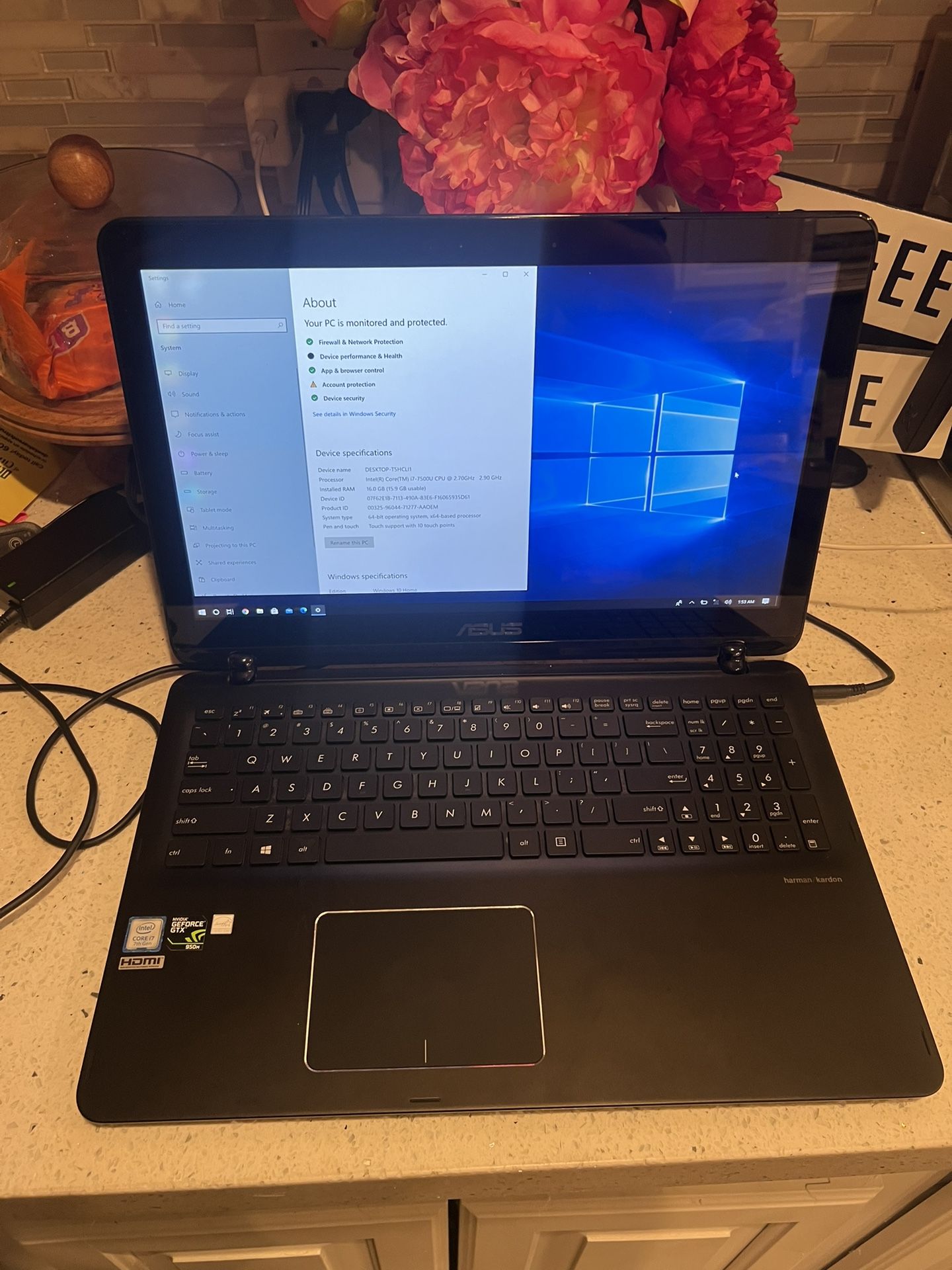 Laptop Asus Q534U 15.6" Touch 2-in-1 i7-7500u 2.7Ghz 16GB 500GB HDD GTX950M