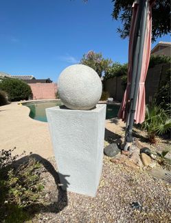 Large 43” Tall Outdoor Sphere Fountain Polyresin Lightweight Needs pump