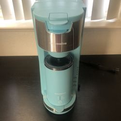 New Blue Sincreative Single Serve Coffee Maker, With Milk Frother