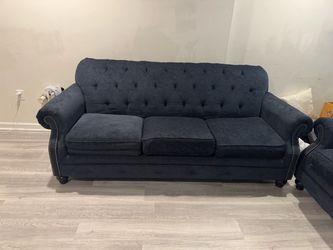 Navy Blue Tufted Chesterfield Sofa
