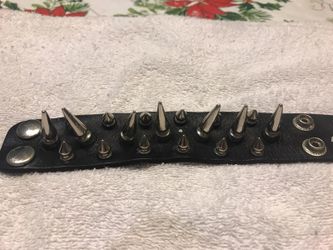 Leather spike bracelet