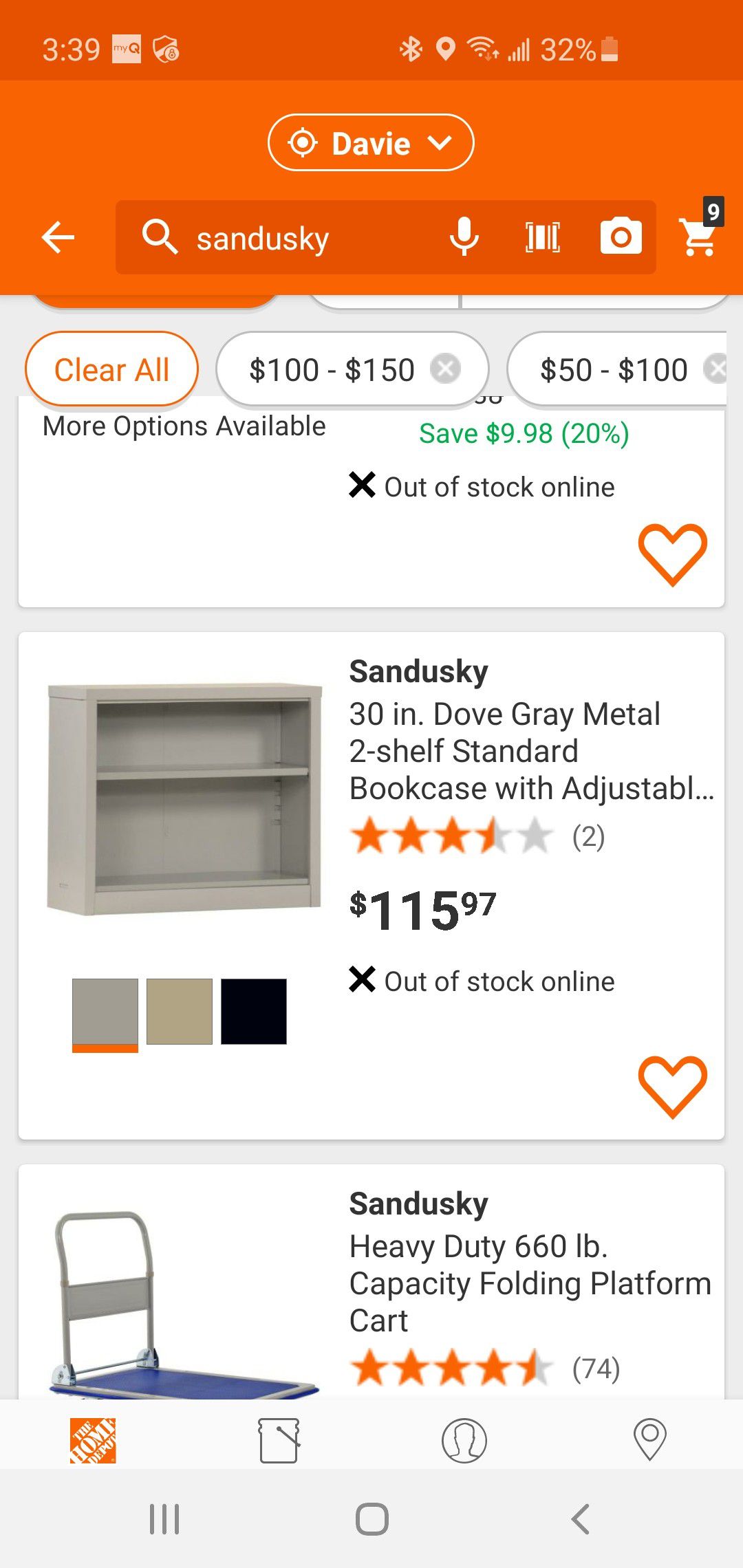 (3) Metal storage shelves