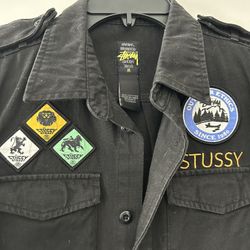 Stussy Vintage Button Down Shirt Jacket Canvas Men’s Size Medium 