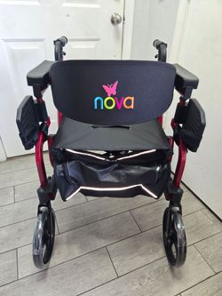 NOVA 2-in-1 Rollator walker and Transport Wheelchair,