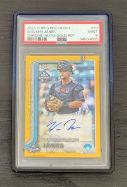 $75 Walker Janek Topps Pro Debut Chrome-Auto on Card Gold 48/50 PSA 9