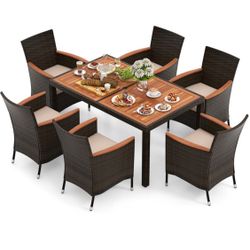 7pc Outdoor Dining Table Patio Furniture Set