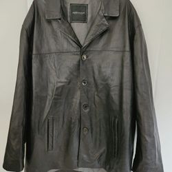 American Base NY size 3XL leather long jacket Man's 