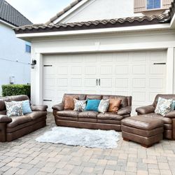 Perfect Man Cave 4 Piece Leather Set