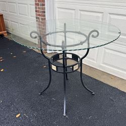 45” Round Glass Top Table 