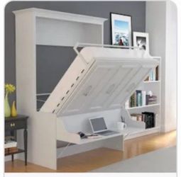 FULL SIZE MURPHY BED WITH DESK NO MATTRESS INCLUIDED