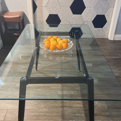Modern Glass Dining Room Table or Office Desk Thumbnail