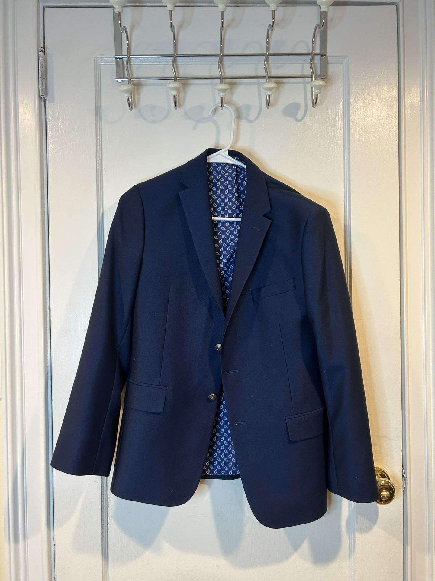 Michael Strahan Men’s Blue Jacket – Size M, Stylish Lining