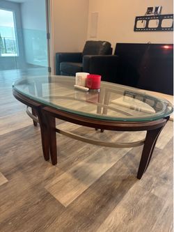Glass coffee table