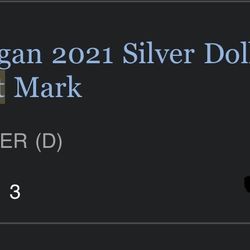 Morgan 2021 Silver Dollar with (D) Mint Mark
