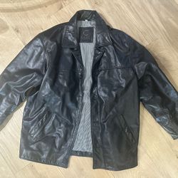 Used Black Leather Jacket, Genuine Leather