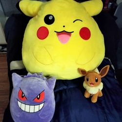 Pokemon Squishmallows and Eevee Plush