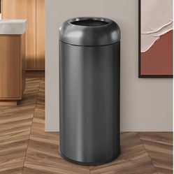 BEAMNOVA Black Stainless Steel 16.5 Gallon Trash Can