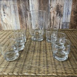 Princess House Juice/martini Pitcher  With 6 Glasses 