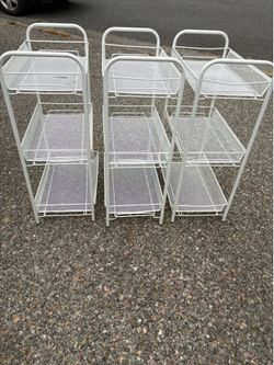 Pending Pickup: 3-Tier Wire Shelves (five available)
