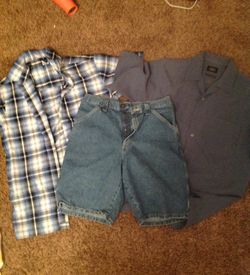 Men's Button Up Shirts and Denim Shorts