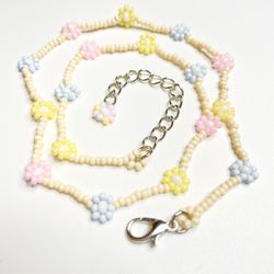 Pastel Choker Daisy Flower Necklace Summer Pink Boho Summer Y2K New