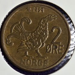 1959 Norway 2 Ore Coin
