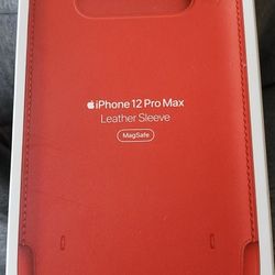 Iphone 12 Pro Max Leather Sleeve Red