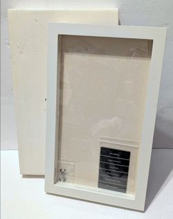 NIB Pottery Barn Wall WOOD Shadow Box White 11" x 18" WHITE