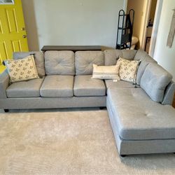 Brand New Fabric Grey/ Black Sectional Sofa/Couch | Pay After Delivery 