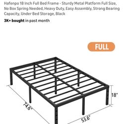 Full Bed Frame 18inches High 