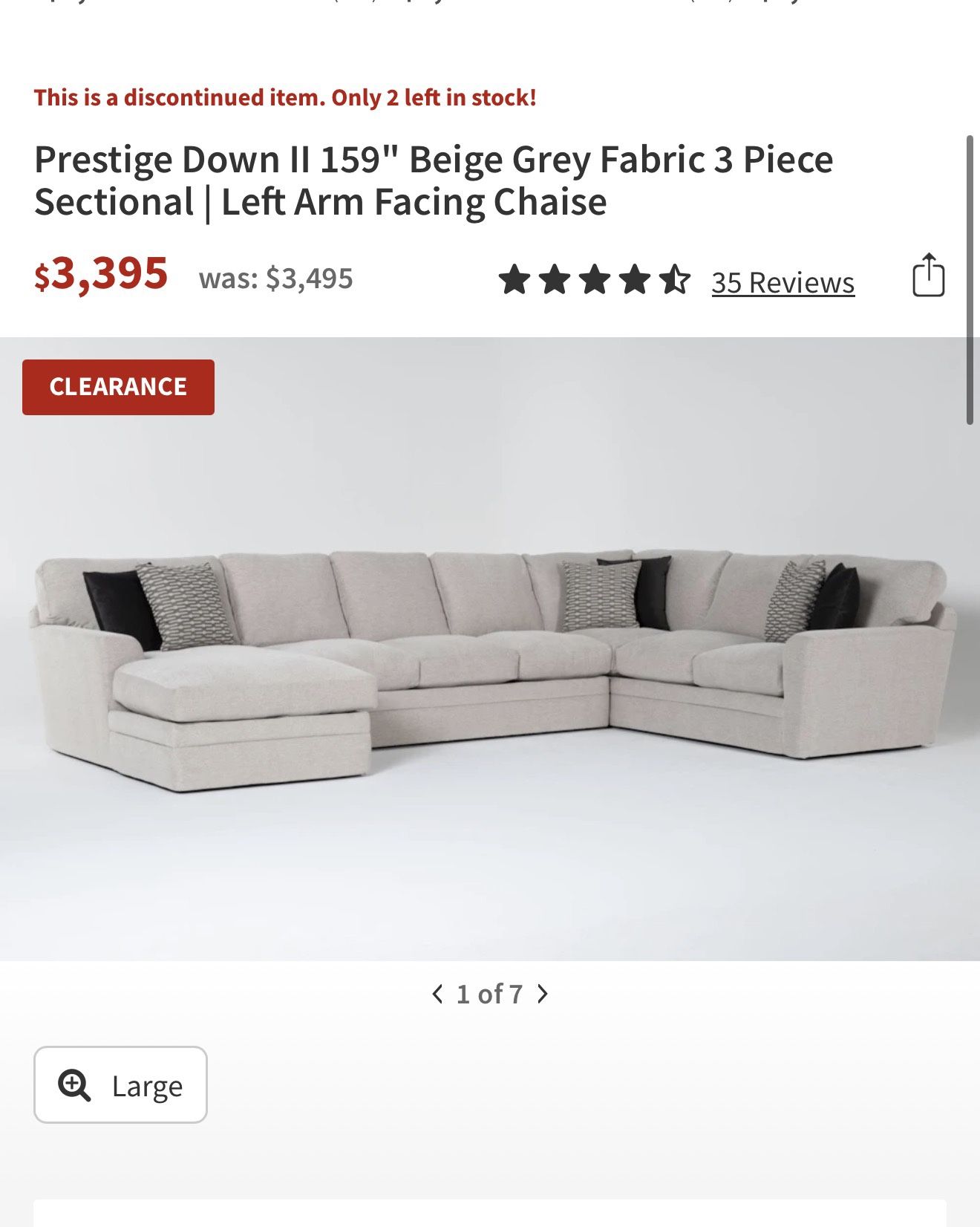 Custom Living Spaces Sectional W/ Ottoman