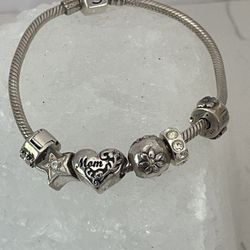 IBB Silver 925 Charms Bracelet 