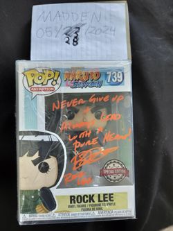 Funko Naruto Anime Rock Lee English Voice Actor Signed Autograph 